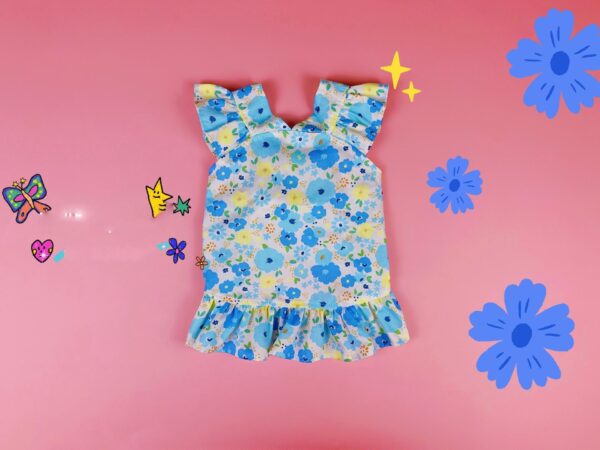 Color: Blue, Size: L - Fashion Simple Pet Floral Flower Skirt