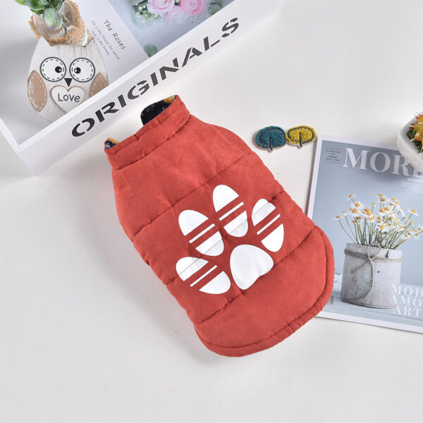 fa000377-e42b-41fd-b834-cd6496502a2b.jpg Color: Orange, Size: 2L - Reversible French Bulldo G Jacket Down Jacket Pet Clothing